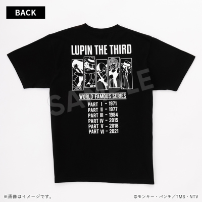 ルパン三世 半袖Tシャツ ヒストリー ブラック／Apparel Edition ルパン 