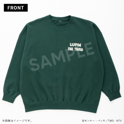 ルパン三世 ビッグサイズトレーナー ルパン＆銭形 グリーン／Apparel 