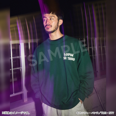 ルパン三世 ビッグサイズトレーナー ルパン＆銭形 グリーン／Apparel